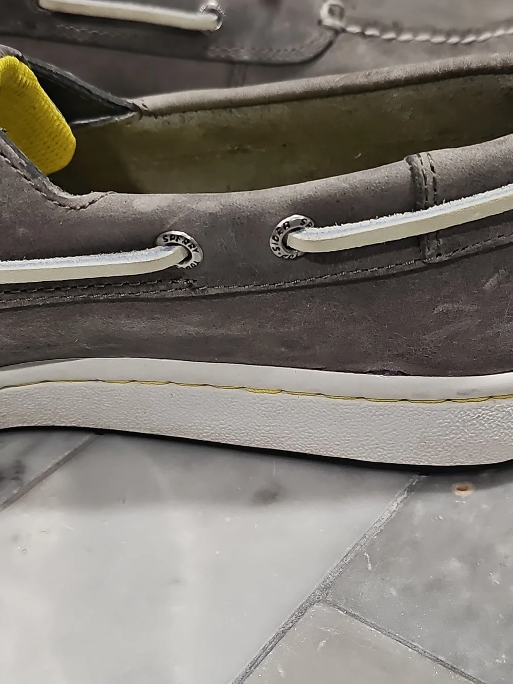 Sperry Cup Collection Men’s Gray Leather Topsiders Size 10.5